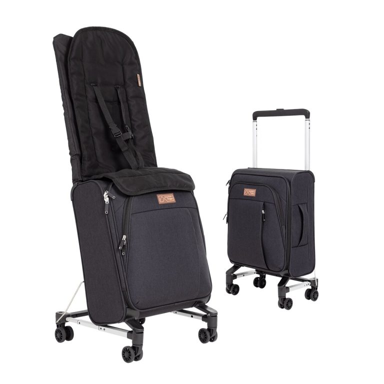 Mountain Buggy skyrider在登机箱与儿童座椅两种形态之间切换